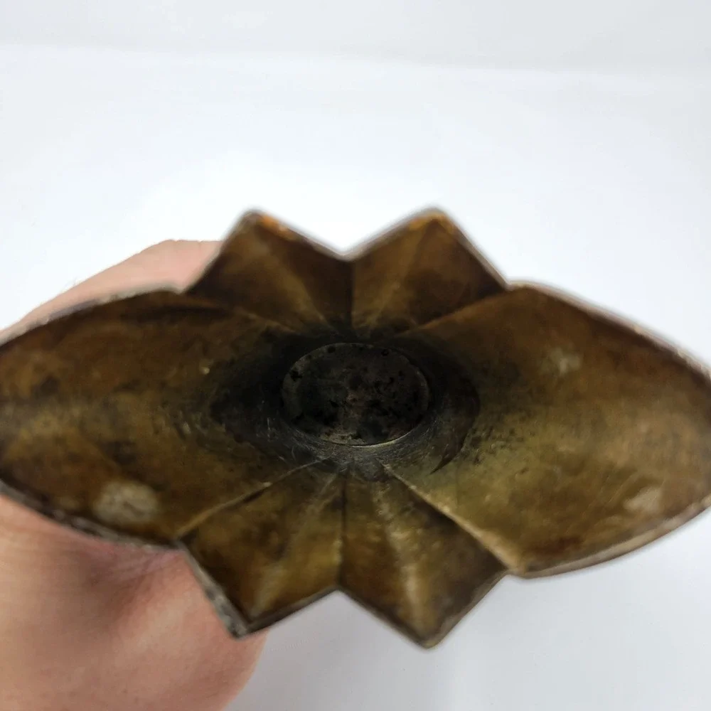 Antique Art Deco Elephant Design Fan Shaped Key Metal 6